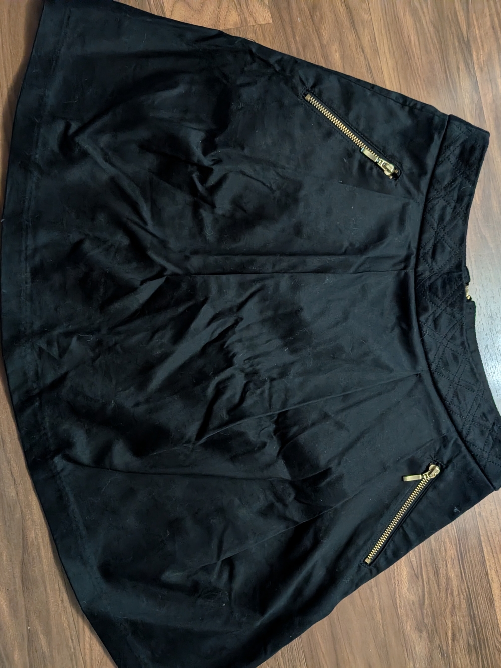 Dynamite Black A-Line Skirt with Gold Zippers